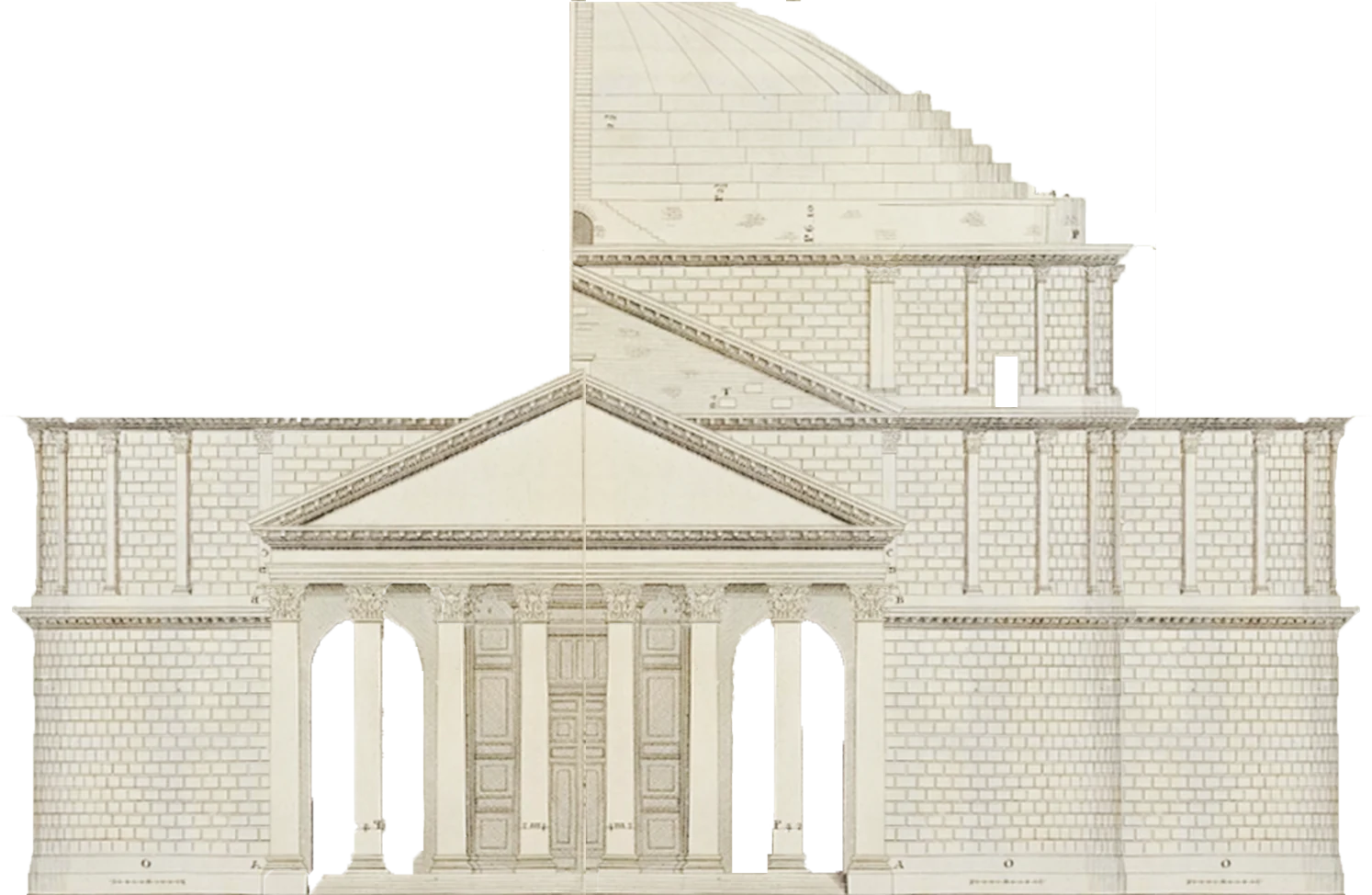 Palladio's engraved elevation of the Pantheon