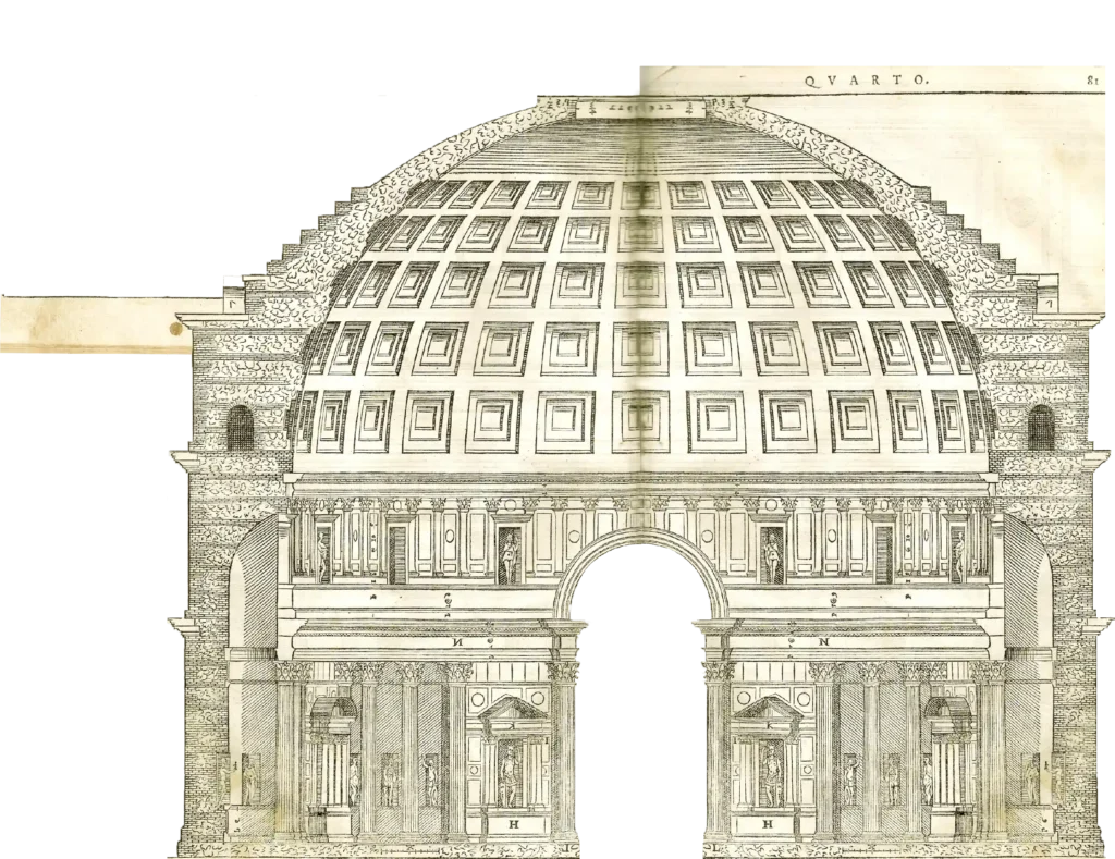 Palladio's engraved section of the Pantheon